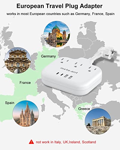 European Travel Plug Adapter 3 inch (Type E/F-Germany France)