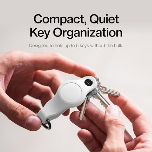 KeySmart Air AirTag Keychain FKM Silicone Key Holder (White)