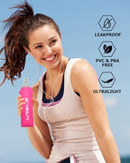 TPU Soft Flask Lightweight Portable Reusable Water Bottle (150ml/5.07oz-2 Pack-Pink)