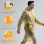 6 20 & 50 Pack Disposable Rain Ponchos for Adults (Orange / 50 Pack)