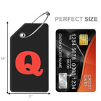 8 Pack Initial Luggage Tags for Suitcases Airplane Travel Essentials (Black / Letter Q)