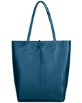 Genuine Italian Leather Tote Bag for Women (Teal)