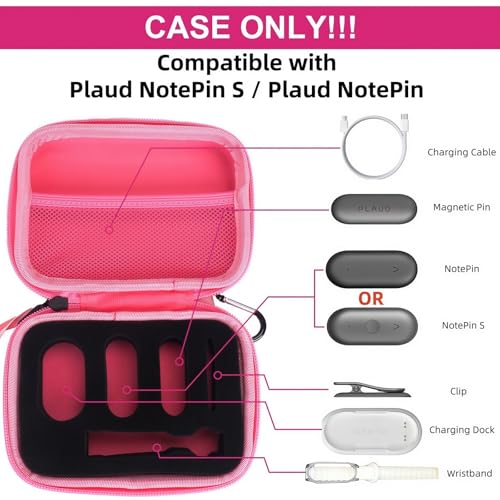 Hard Case Compatible with PLAUD NotePin (Pink)