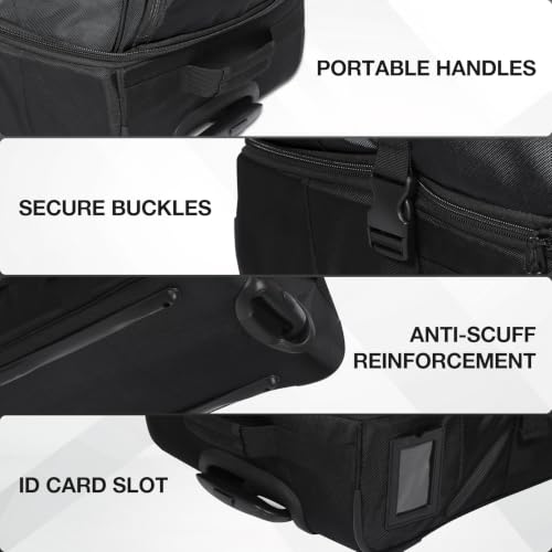 33" Large Rolling Duffle Bag with Wheels and Handle for Travel (33" Black)