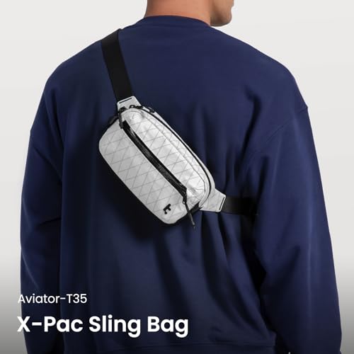 1.5L X Pac Sling Bag with RFID Blocking Crossbody Pack for Men Women (X-Pac White / 1.5L)