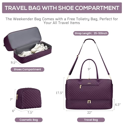 Travel Weekender Duffle Bags for Women (6-Dark Purple / X-Large)