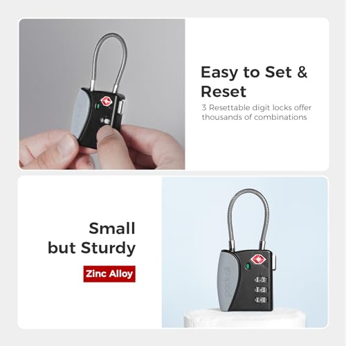 TSA Approved Travel Luggage Locks (Gray / 1 Pack)