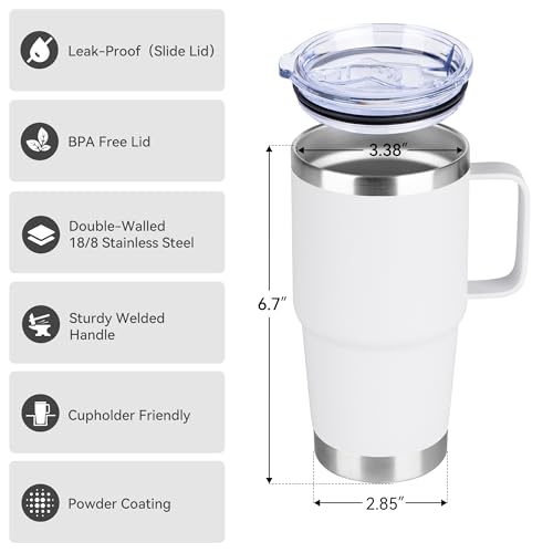 20oz Tumbler Bulk with Lid (White / 20 Ounces-12)