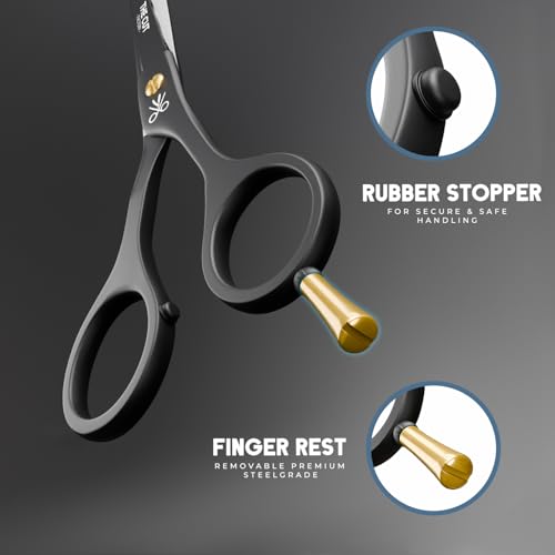 The Cut Factory® Hair Scissors & Hair Cutting Scissors (Black, High Carbon Steel)