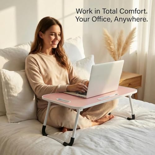 23" Foldable Lap Desk for Laptop Writing w (Pink)