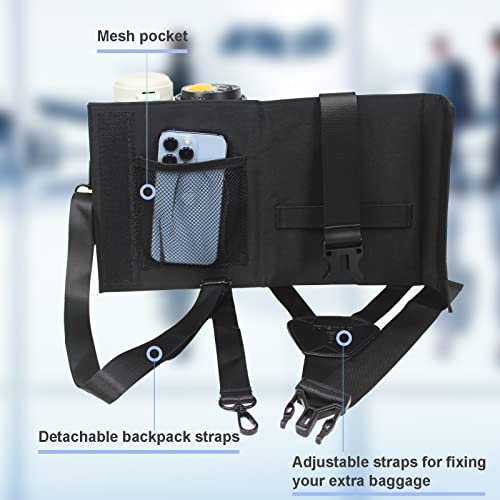 Luggage Travel Cup Holder with Luggage Straps Free Hand Drink Caddy Beverage Holder Travel Accessories Gift for Flight Attendants Businessmen Travelers Fits Roll on Suitcase Handles Black (black)