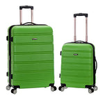 Melbourne Hardside 2 Piece Expandable Spinner Wheel Luggage Set (Green / 2 Piece (20"/28"))