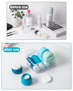 Travel Size Toiletries 8 Pack (3oz bottle 3oz jar / Blue)
