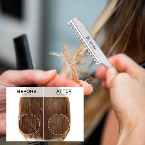 Hair Cutting Razor 6.89" with 10 Replacement Blades (Silver)
