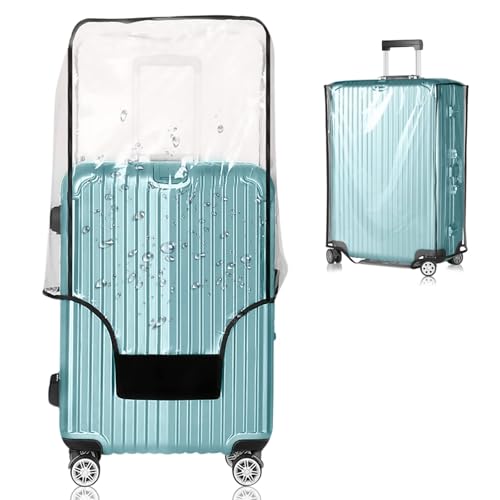 28 Inch Waterproof Clear Suitcase Cover (Black Trim-0.4mm / 28" Suitcase Cover.)