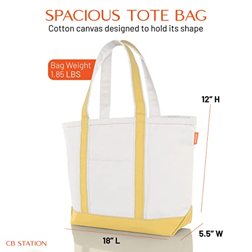 Medium Classic Canvas Tote Bag for Women (Yellow)