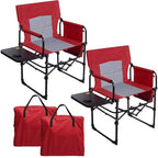 2 Pack Folding Director Chair for Outdoor (Red)
