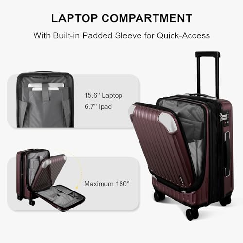Carry on Luggage Airline Approved (Red / 20 Inch - Expandable)