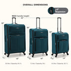 Anzio Softside Expandable Luggage with Spinner Wheels (Teal / 2-Piece Set (22/30))
