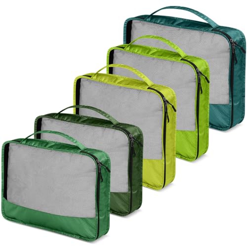 Packing Cubes for Suitcase Large Organizer Bags (Green / Mixed)