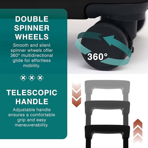 28 Inch Luggage with Spinner Wheels (Large 28-Inch Checked / Black)