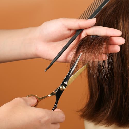 15 pcs Hair Cutting Scissors Professional (Premium Black/Gold)
