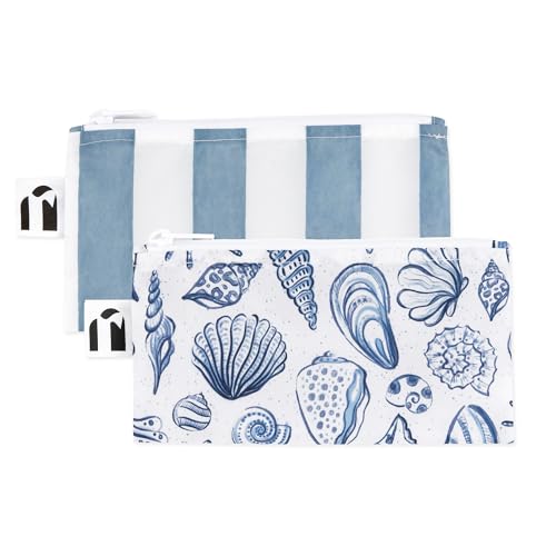Roamio Reusable Snack Bags (C5 Nautical Stripe & Shells-Sm)