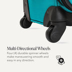 Sion Softside Expandable Spinner Luggage Durable Lightweight Travel Suitcase (Checked-Large 29-Inch / Teal)