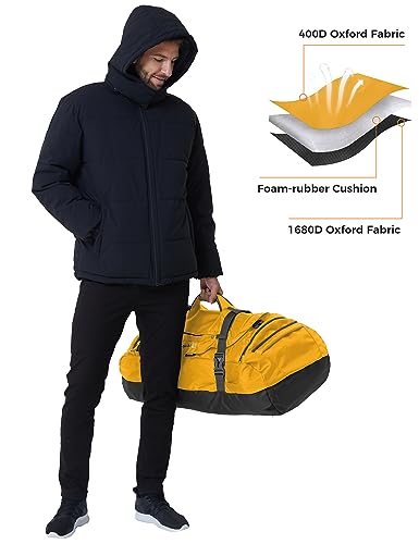 Lightweight Duffel Travel Backpack with Shoe Compartment Yellow 45L (45L / Yellow)