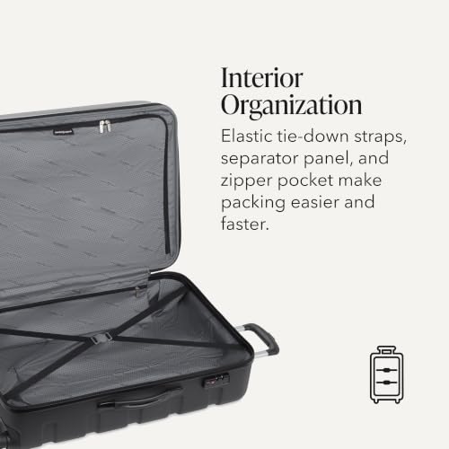 Signature Large Hardside Expandable Spinner Luggage & Weekender Tote Set (2-Piece Set (Weekender/27") / Black)