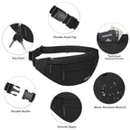 Large Crossbody Fanny Pack with 4 (Top Zip Black / Large)