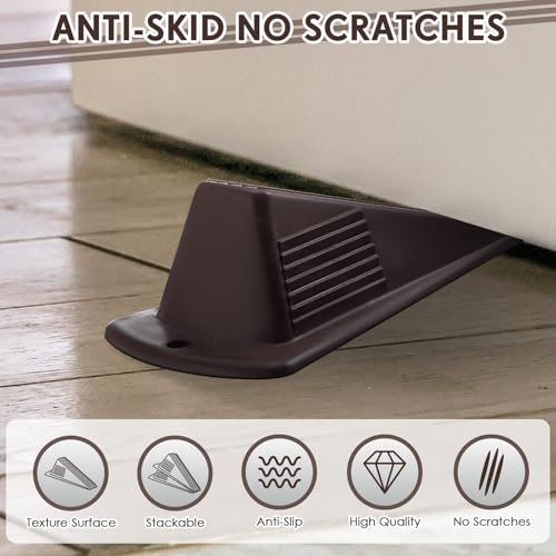 8 Pcs Jumbo Door Stoppers Heavy Duty Rubber Doorstop (Coffee)