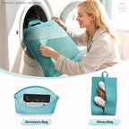 9 11 Set Compression Packing Cubes for Travel Essentials (Cyan / 9 set)