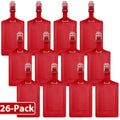 26 Pack Luggage Tags for Suitcases Airplane Travel Essentials (Deep Red)
