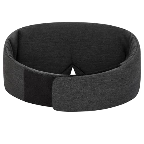 Wraparound Style Organic Cotton Eye Mask with Padded Nose (Dark Grey)