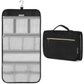 Hanging Toiletry Bag for Women Men Foldable Travel Organizer (Black)