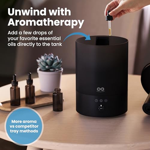 2.5L Ultrasonic Humidifier for Bedroom (Black)
