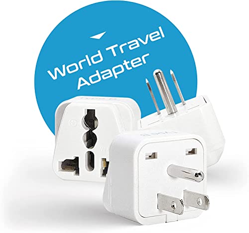 Adapter Plug Set for World Wide International Travel Use (Paper White)