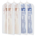 Dress Bags for Gowns Long Garment Bags for Long Dresses 72 in (72"-4pcs-Clear)