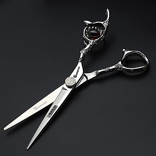 6/7-Inch Professional Hair Scissors Haircut Rose Pattern Hair Scissors Styling Tools Japanese Stainless Steel Scissor Set (6-inch -2pc-A) (6-inch -2pc-a)