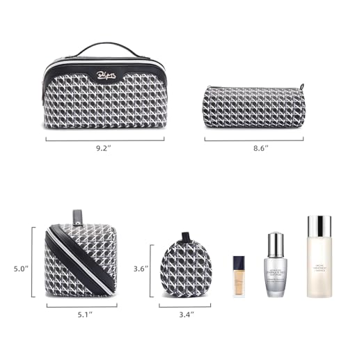 Travel Makeup Bag Cosmetic Bags for Women (M-76Black)
