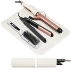 Oversize Silicone Heat Resistant Mat for Hair Tools (Ivory)