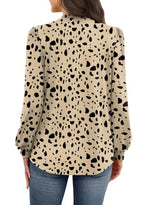 Fall Outfits for Women 2026 Long Sleeve Blouses Work Business Casual Tops School Outfits for Teachers Womens Early Fall Fashion Clothing 2026 Trendy T Shirts Ladies Tops Taupe Black Dots XL (03 - Taupe Black Dots / X-Large)