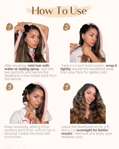 Heatless Hair Curler (Pink)