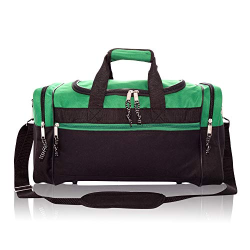 17" Blank Duffle Bag Duffel Bag Travel Size Sports Durable Gym Bag (Green)