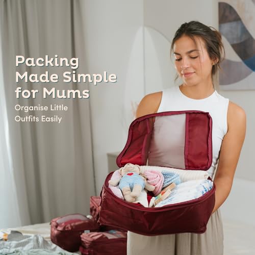 6 Pack Large Compression Packing Cubes for Travel (Cream / 6 Pack)