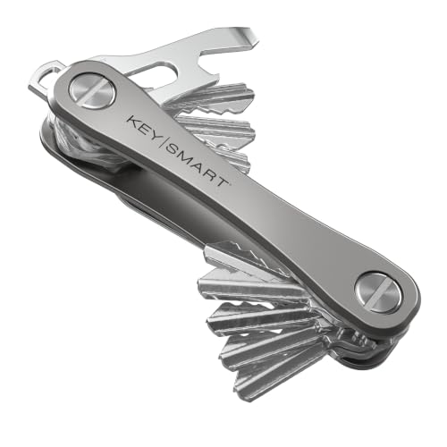 KeySmart Rugged Keychain Multitool Key Holder (Titanium / 2 Pack)