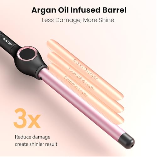 3 4 Inch Curling Wand for Long Hair (3/4" Pink&Black)