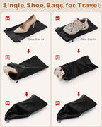 4 Pcs Single Shoe Bags for Travel (Black Beauty / 17.3"x8.6")