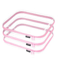 Clear Hard Shell Zipper Cases (Pink / 3 Pack(L))